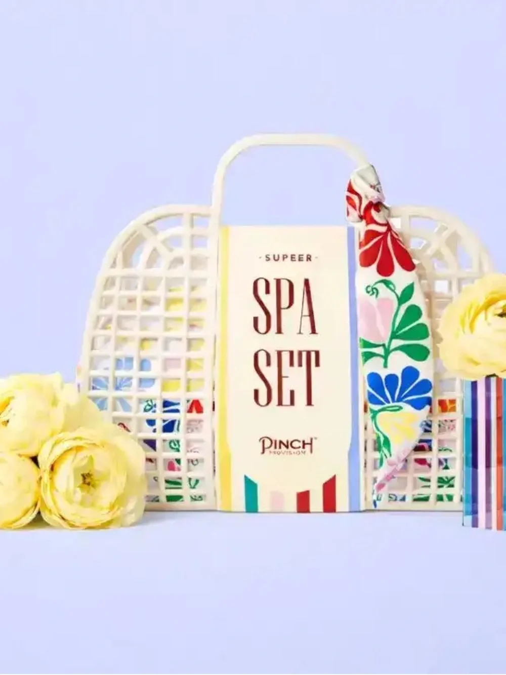Pinch Provisions Cream & Multicolor Spa Set